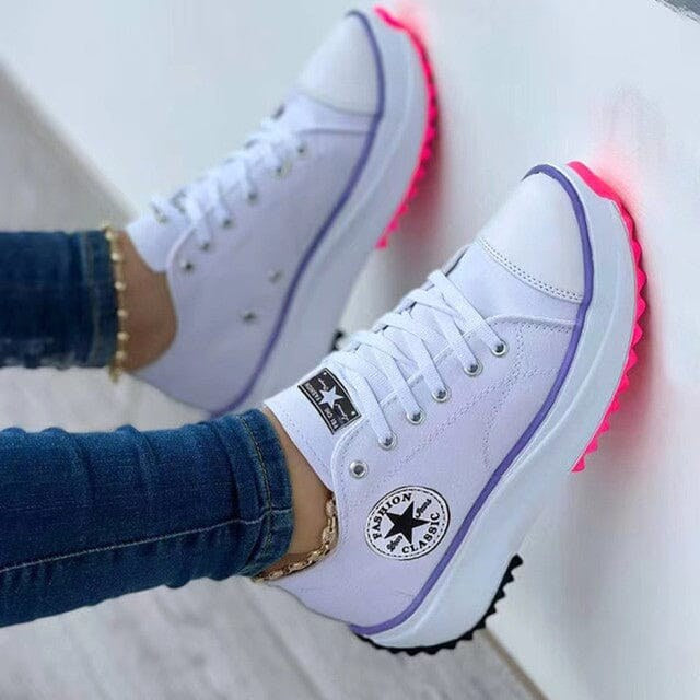 Kornelia | Damskie ortopedyczne sneakersy z ergonomicznym wsparciem, wygodne sneakersy trekkingowe | Rokishi | Biały