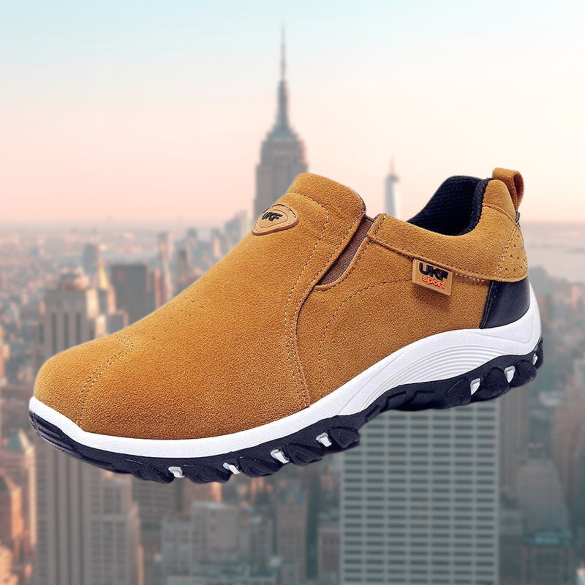 Jan | Męskie buty typu slip-on z amortyzacją, ergonomiczne buty do chodzenia | Rokishi | Brązowy