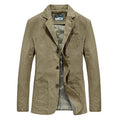 Zenon | Męski swobodny, lekki blazer, elegancki blazer o dopasowanym kroju | Rokishi | Khaki