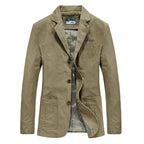Zenon | Męski swobodny, lekki blazer, elegancki blazer o dopasowanym kroju | Rokishi | Khaki