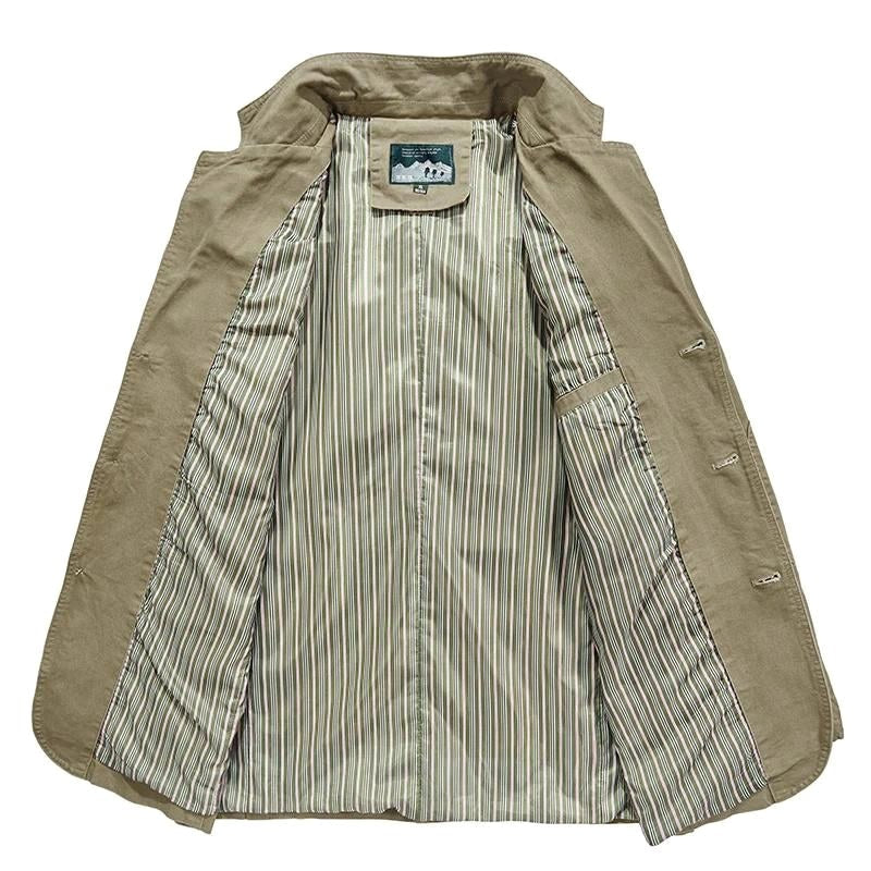 Zenon | Męski swobodny, lekki blazer, elegancki blazer o dopasowanym kroju | Rokishi | Khaki