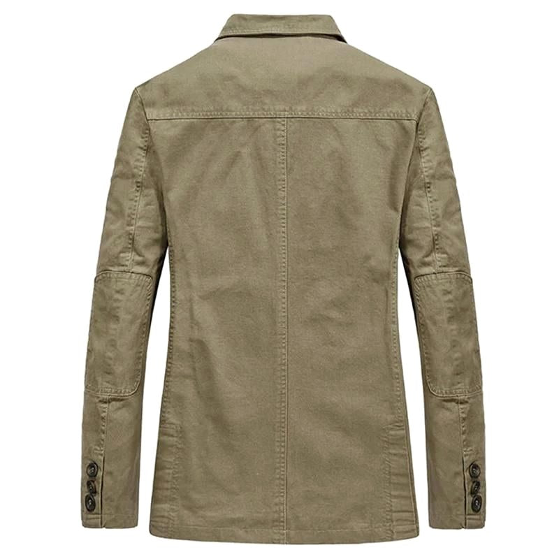 Zenon | Męski swobodny, lekki blazer, elegancki blazer o dopasowanym kroju | Rokishi | Khaki