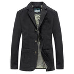 Zenon | Męski swobodny, lekki blazer, elegancki blazer o dopasowanym kroju | Rokishi | Czarny