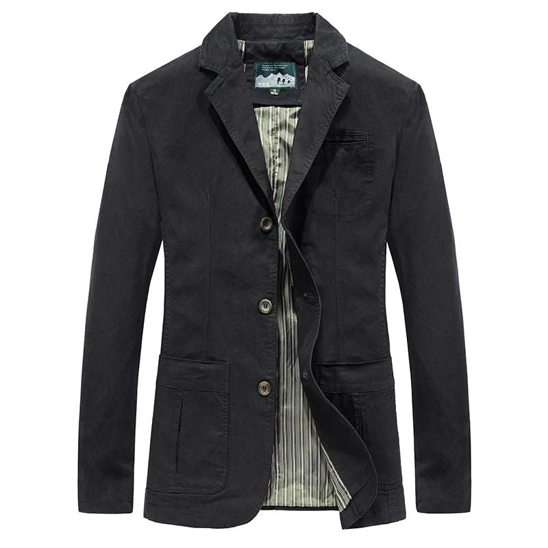 Zenon | Męski swobodny, lekki blazer, elegancki blazer o dopasowanym kroju | Rokishi | Czarny