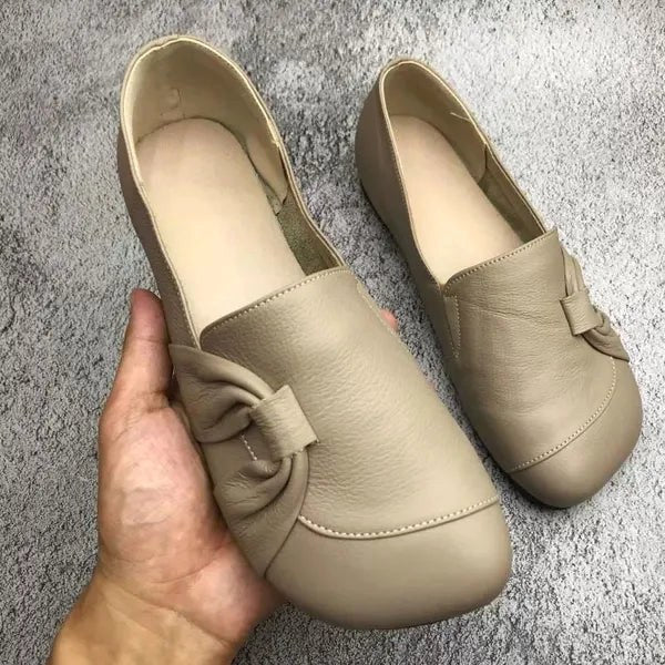Marcelina | Damskie wspierające buty skórzane, skórzane buty wsuwane | Rokishi | Czarny