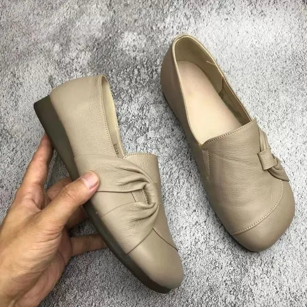 Marcelina | Damskie wspierające buty skórzane, skórzane buty wsuwane | Rokishi | Czarny
