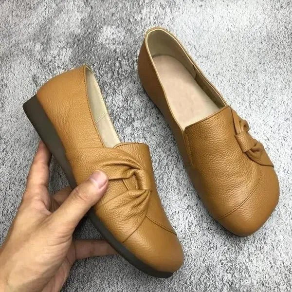 Marcelina | Damskie wspierające buty skórzane, skórzane buty wsuwane | Rokishi | Czarny
