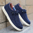 Roch | Męskie loafersy z płótna z elastycznym sznurowaniem, lekkie buty typu slip-on | Rokishi | Granatowy