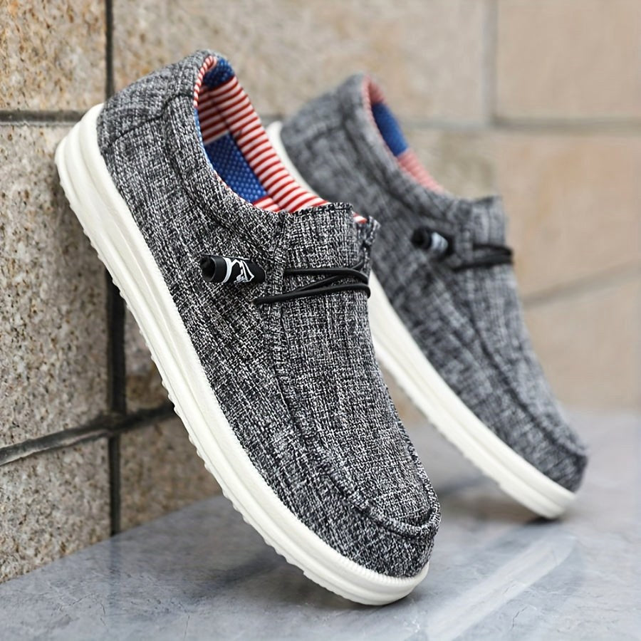 Roch | Męskie loafersy z płótna z elastycznym sznurowaniem, lekkie buty typu slip-on | Rokishi | Granatowy