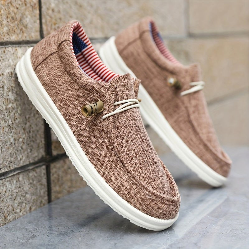 Roch | Męskie loafersy z płótna z elastycznym sznurowaniem, lekkie buty typu slip-on | Rokishi | Granatowy