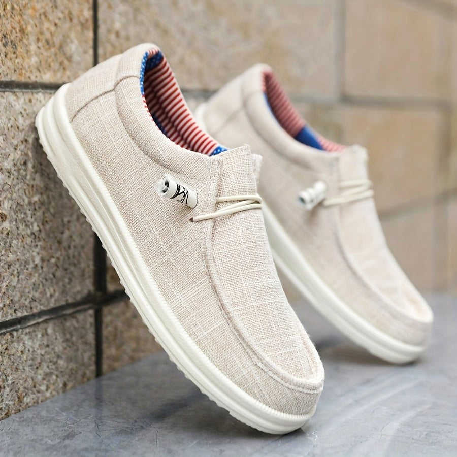 Roch | Męskie loafersy z płótna z elastycznym sznurowaniem, lekkie buty typu slip-on | Rokishi | Granatowy