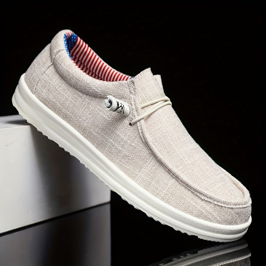 Roch | Męskie loafersy z płótna z elastycznym sznurowaniem, lekkie buty typu slip-on | Rokishi | Granatowy