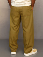 Adam | Męskie spodnie o prostym kroju, nowoczesne spodnie jogger | Rokishi | Khaki