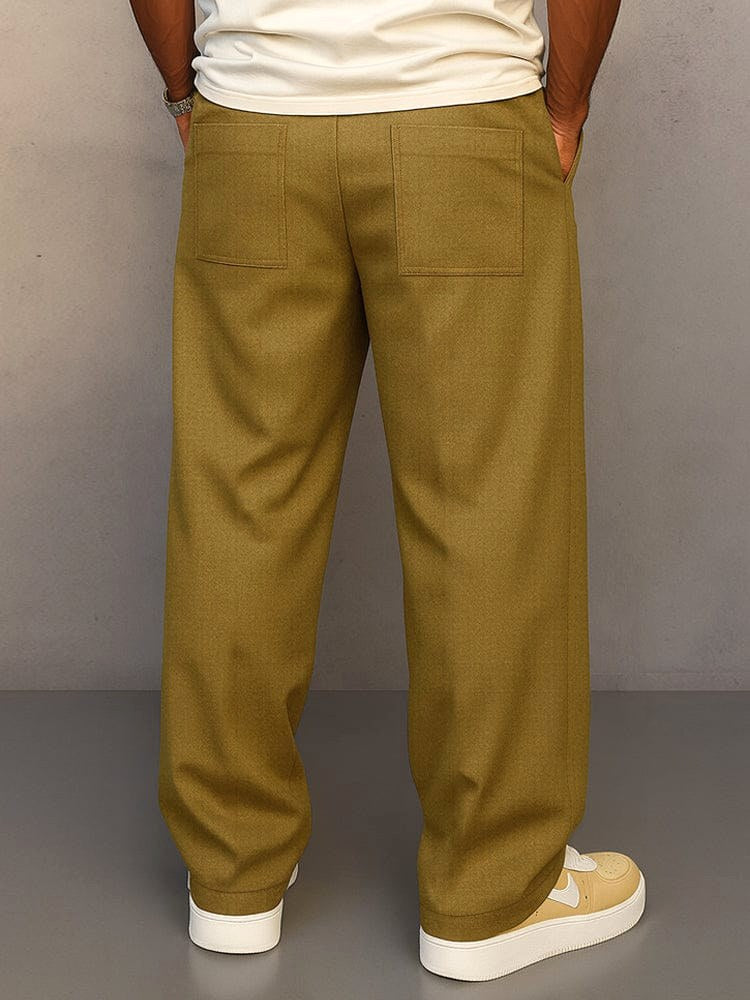 Adam | Męskie spodnie o prostym kroju, nowoczesne spodnie jogger | Rokishi | Khaki