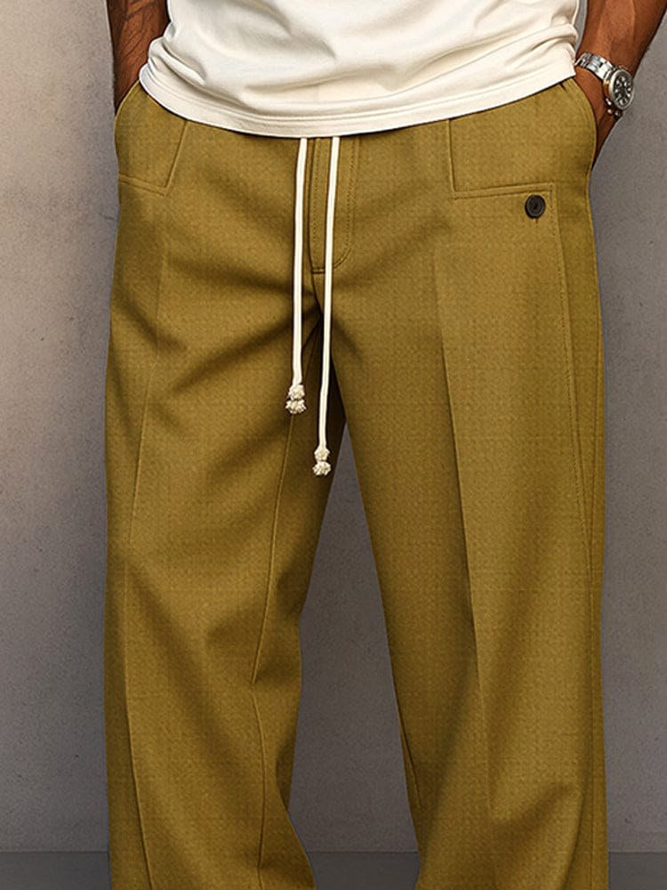Adam | Męskie spodnie o prostym kroju, nowoczesne spodnie jogger | Rokishi | Khaki