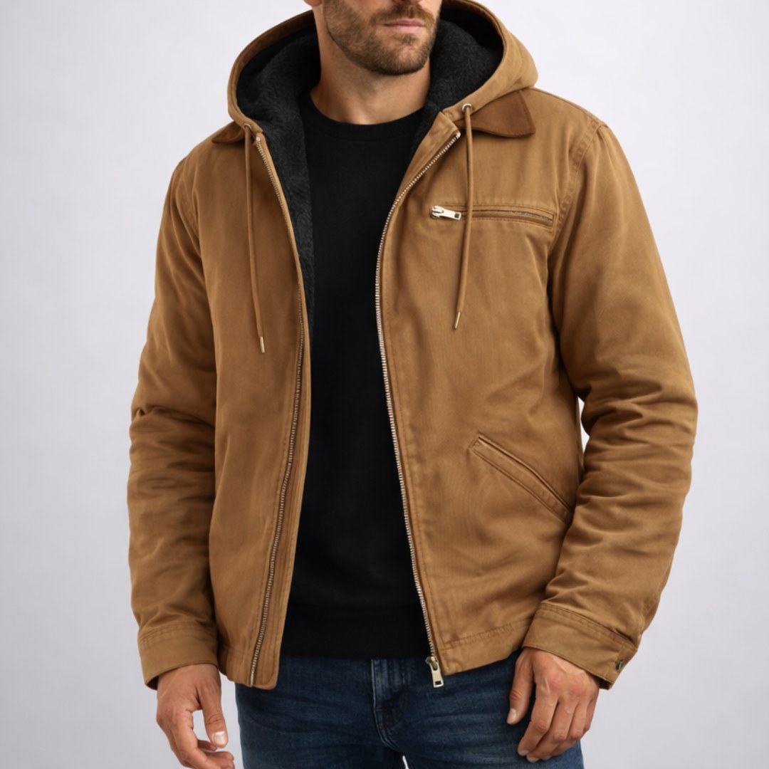 Stefan | Męska kurtka, z kapturem, na co dzień | Rokishi | Niebieski