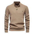 Kacper | Męski sweter bawełniany o klasycznym kroju, elegancki męski sweter | Rokishi | Khaki