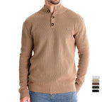 Kacper | Męski sweter bawełniany o klasycznym kroju, elegancki męski sweter | Rokishi | Khaki