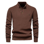 Kacper | Męski sweter bawełniany o klasycznym kroju, elegancki męski sweter | Rokishi | Khaki