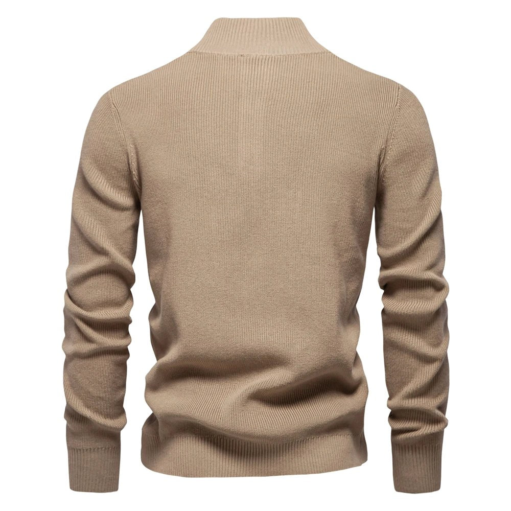 Kacper | Męski sweter bawełniany o klasycznym kroju, elegancki męski sweter | Rokishi | Jasnoszary