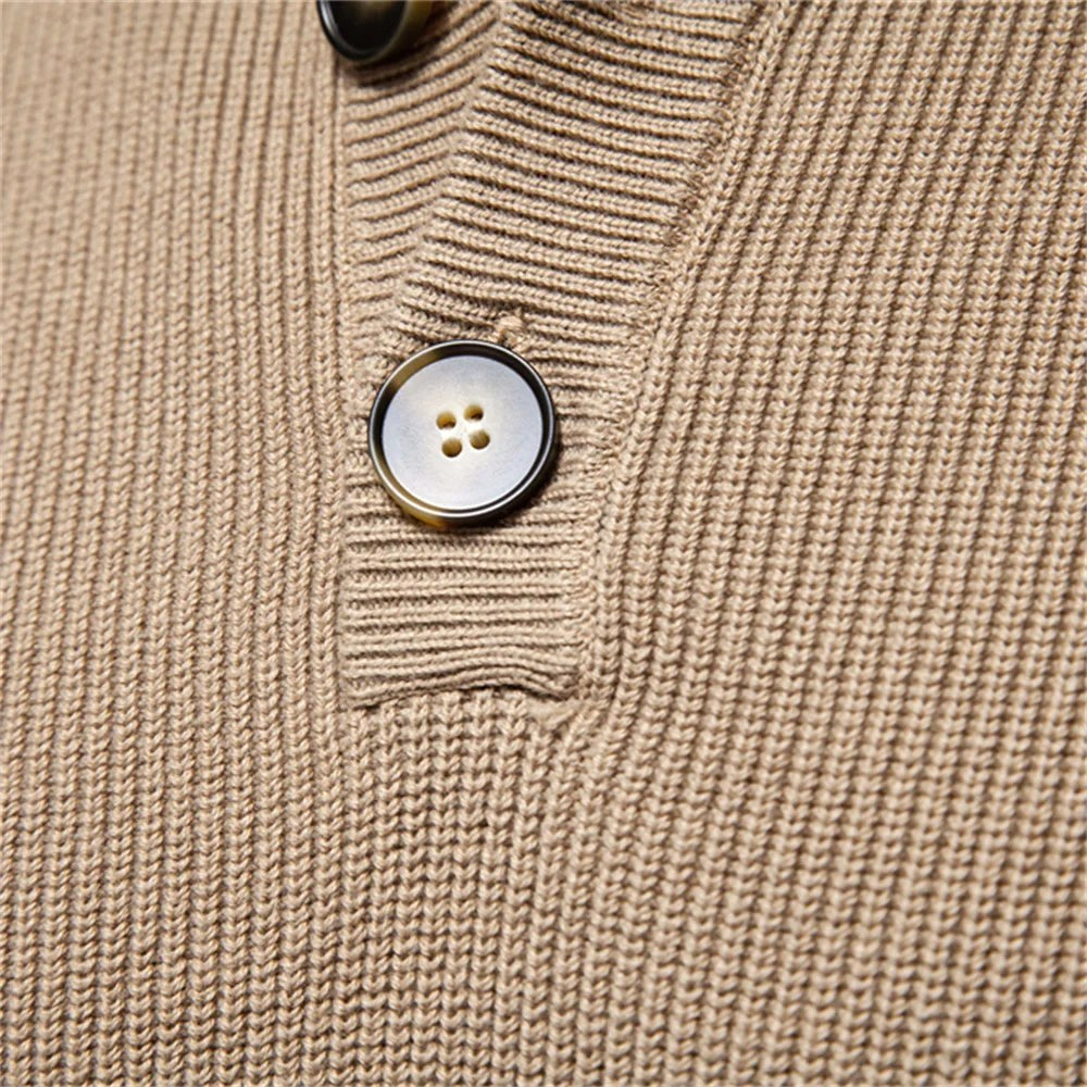 Kacper | Męski sweter bawełniany o klasycznym kroju, elegancki męski sweter | Rokishi | Jasnoszary