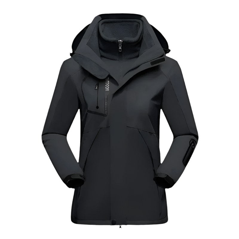 Danuta | Damska wodoodporna kurtka softshell, wiatroszczelny płaszcz sportowy | Rokishi | Czarny