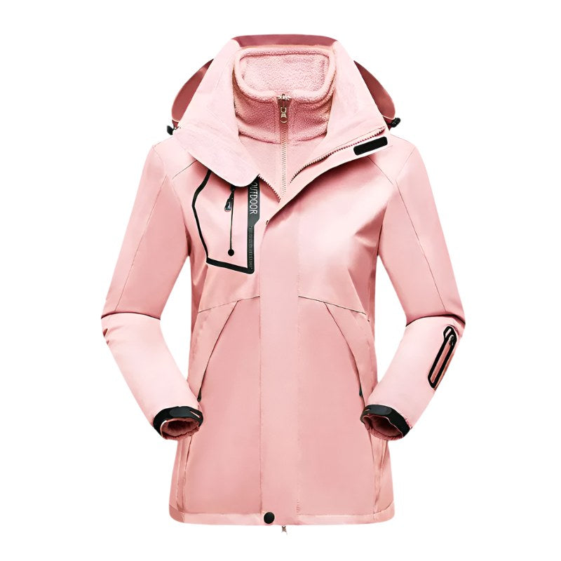 Danuta | Damska wodoodporna kurtka softshell, wiatroszczelny płaszcz sportowy | Rokishi | Czarny
