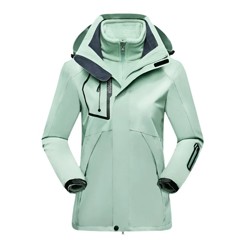 Danuta | Damska wodoodporna kurtka softshell, wiatroszczelny płaszcz sportowy | Rokishi | Czarny