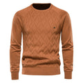 Wojciech | Klasyczny męski sweter bawełniany, elegancki sweter casualowy | Rokishi | Brązowy