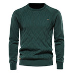 Wojciech | Klasyczny męski sweter bawełniany, elegancki sweter casualowy | Rokishi | Brązowy