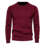 Wojciech | Klasyczny męski sweter bawełniany, elegancki sweter casualowy | Rokishi | Khaki