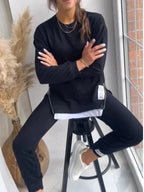 Jagoda | Damski oversize'owy dwuczęściowy komplet dresowy, zwężane spodnie jogger | Rokishi | Szary