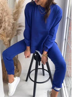 Jagoda | Damski oversize'owy dwuczęściowy komplet dresowy, zwężane spodnie jogger | Rokishi | Szary
