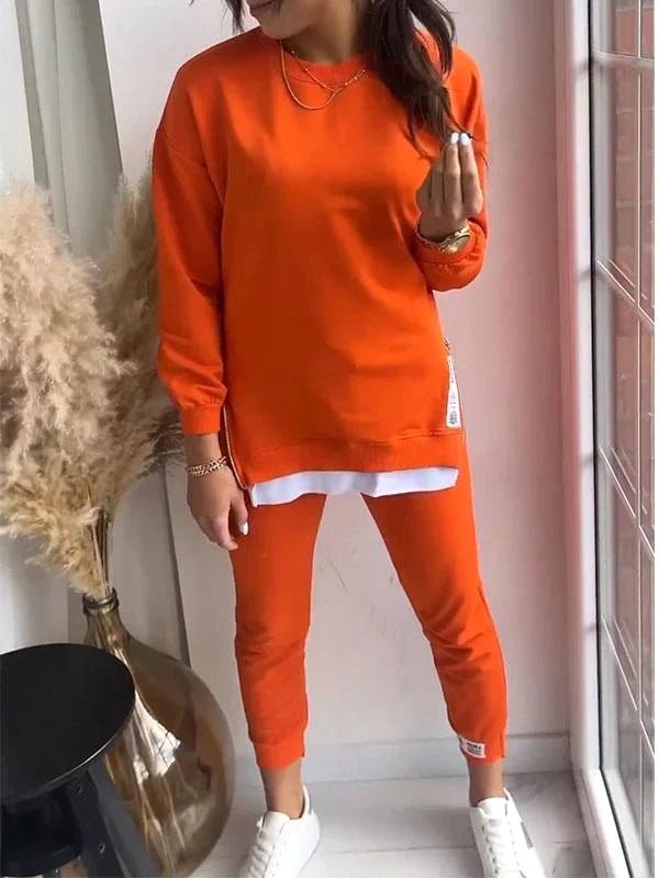 Jagoda | Damski oversize'owy dwuczęściowy komplet dresowy, zwężane spodnie jogger | Rokishi | Szary