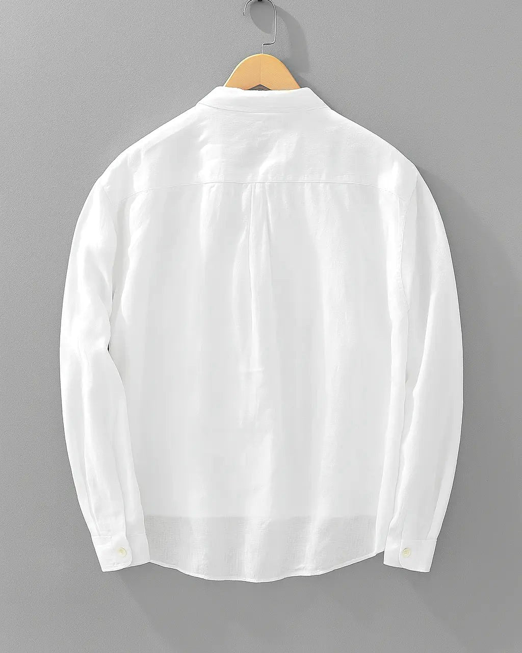 Dawid | Męska koszula overshirt z bawełny i lnu, luźna koszula z krótkim zapięciem na guziki | Rokishi | Granatowy