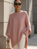 Monika | Damski oversize'owy sweter, sweter z miękkim splywem | Rokishi | Czarny