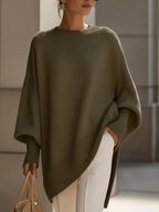 Monika | Damski oversize'owy sweter, sweter z miękkim splywem | Rokishi | Różowy