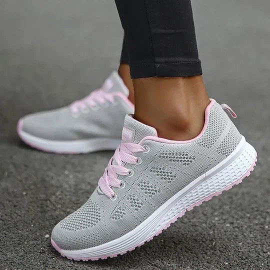 Liliana | Damskie ortopedyczne sneakersy ze wspierającą podeszwą, wygodne sneakersy trekkingowe | Rokishi | Biały