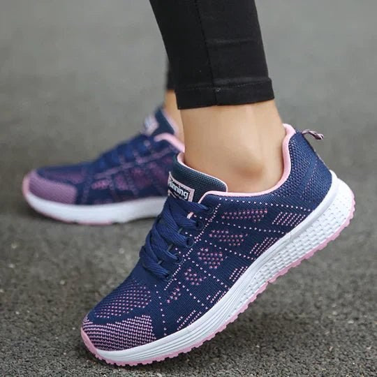 Liliana | Damskie ortopedyczne sneakersy ze wspierającą podeszwą, wygodne sneakersy trekkingowe | Rokishi | Biały