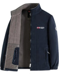 Marcin | Męska bluza polarowa z kołnierzem, bluza polarowa outdoorowa | Rokishi | Ciemny niebieski
