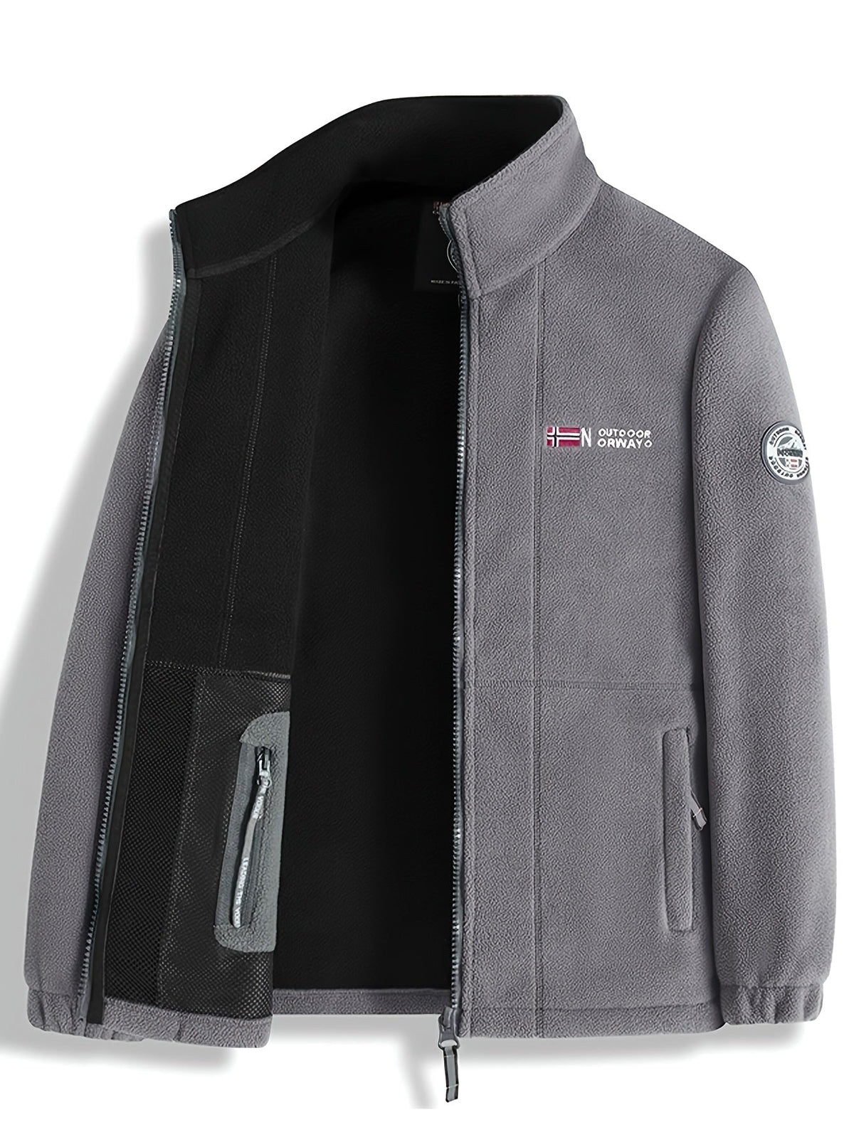 Marcin | Męska bluza polarowa z kołnierzem, bluza polarowa outdoorowa | Rokishi | Czerwony