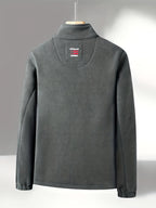 Marcin | Męska bluza polarowa z kołnierzem, bluza polarowa outdoorowa | Rokishi | Czerwony
