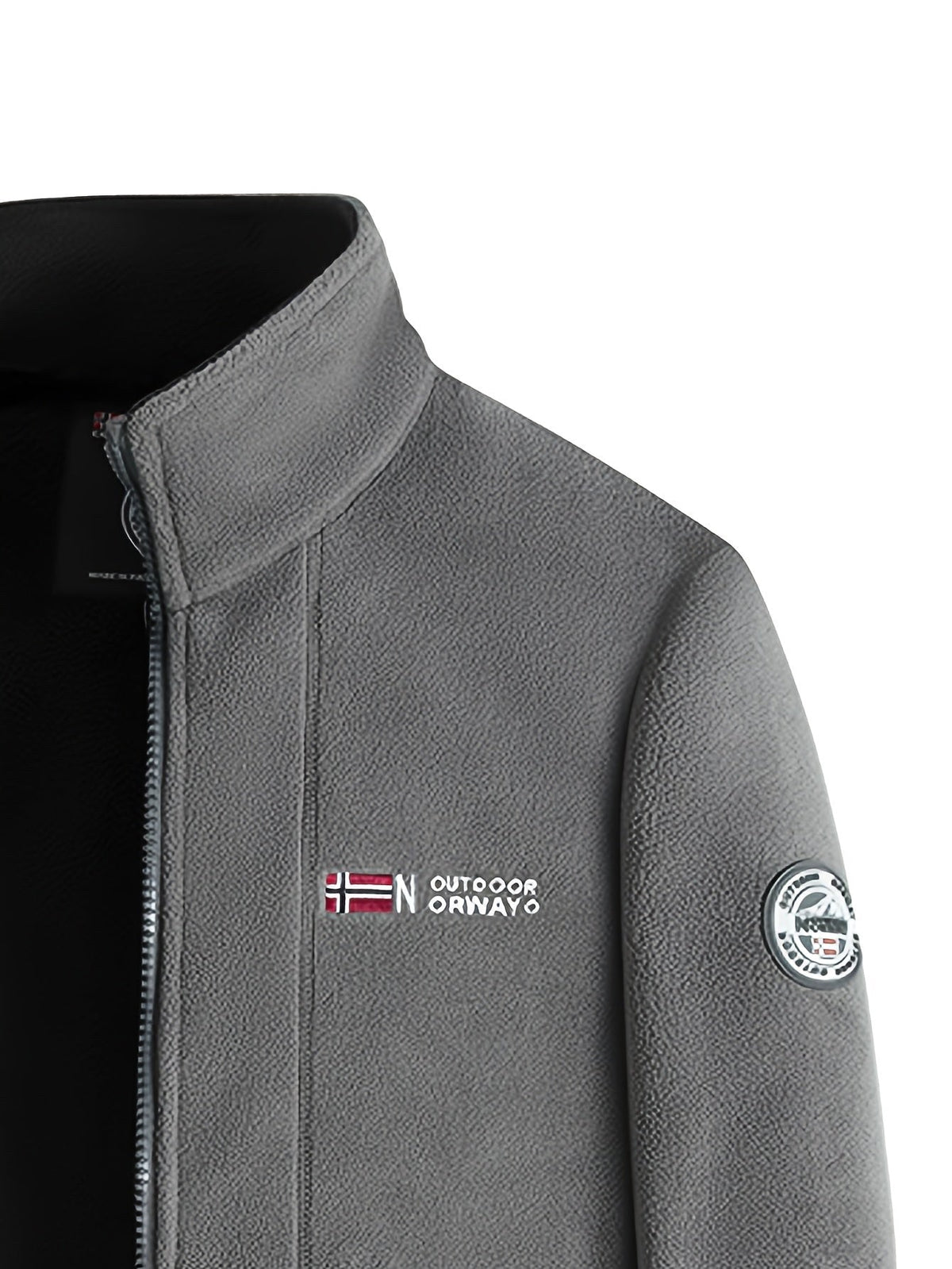 Marcin | Męska bluza polarowa z kołnierzem, bluza polarowa outdoorowa | Rokishi | Khaki