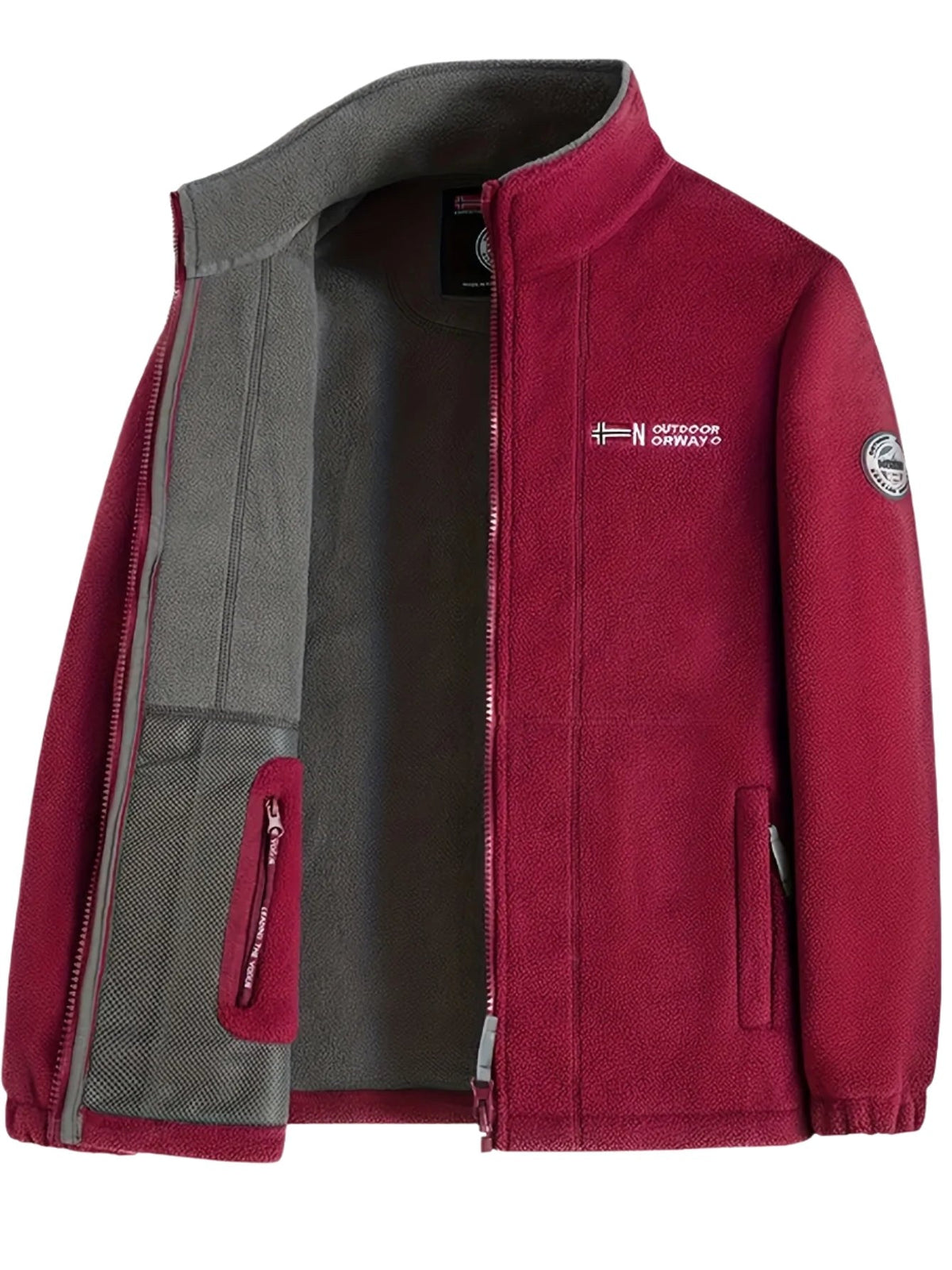 Marcin | Męska bluza polarowa z kołnierzem, bluza polarowa outdoorowa | Rokishi | Czarny