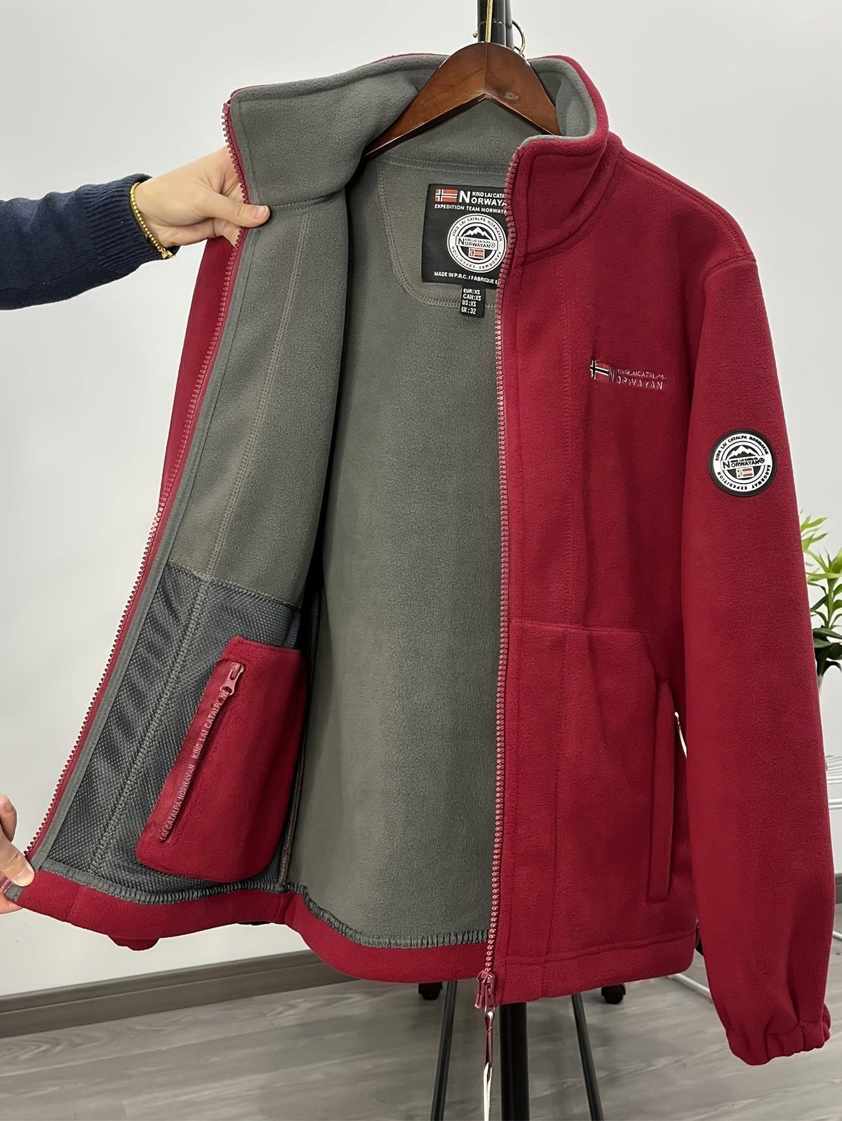 Marcin | Męska bluza polarowa z kołnierzem, bluza polarowa outdoorowa | Rokishi | Czarny