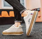 Fabian | Męskie sneakersy sznurowane z pikowaną cholewką i masywną podeszwą | Rokishi