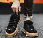 Fabian | Męskie sneakersy sznurowane z pikowaną cholewką i masywną podeszwą | Rokishi