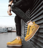 Fabian | Męskie sneakersy sznurowane z pikowaną cholewką i masywną podeszwą | Rokishi