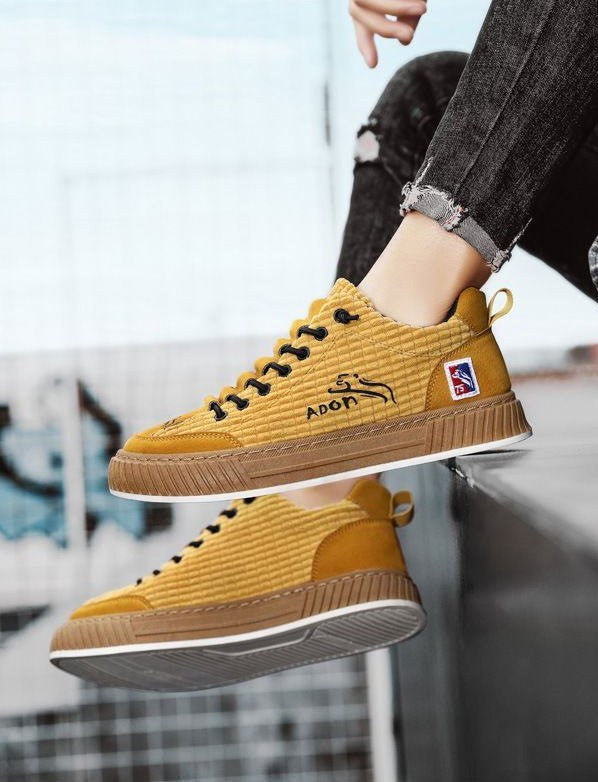 Fabian | Męskie sneakersy sznurowane z pikowaną cholewką i masywną podeszwą | Rokishi