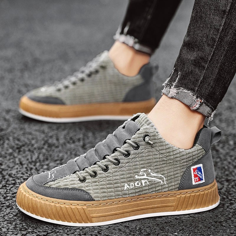 Fabian | Męskie sneakersy sznurowane z pikowaną cholewką i masywną podeszwą | Rokishi